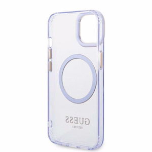 Guess GUHMP14SHTCMU iPhone 14 6.1" lilla/lilla hard ümbris kuldne Outline Translucent MagSafe