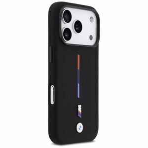 BMW M Silicon Tricolor Line MagSafe чехол iPhone 17 Pro - черный