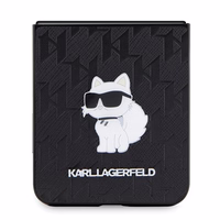 Karl Lagerfeld Saffiano Monogram Choupette Pin ümbris jaoks Samsung Galaxy Z Flip 5 - must