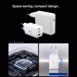 Spigen Essential EE673EU 3-portiline 67W seinalaadija - valge