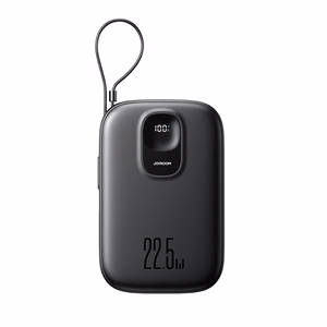 Joyroom JR-PBF18 22.5W 10000mAh Powerbank koos sisseehitatud Lightning kaabliga + USB-C kaabel 0.25 cm - Must