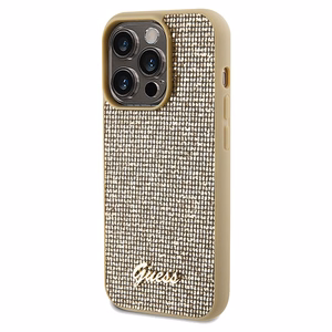 Guess Disco Metal Script ümbris jaoks iPhone 14 Pro Max - kuldne