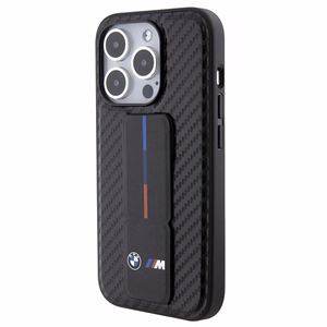 BMW Grip Stand Smooth & Carbon ümbris jaoks iPhone 15 Pro - must