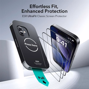 ESR UltraFit Karastatud klaas 2-pack jaoks iPhone 16 Pro / 17 - läbipaistev