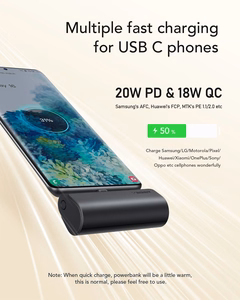 Powerbank Veger PlugOn (W0556/V0556) PD QC3.0 3A 20W 5000 mAh with a built-in connector Type C must