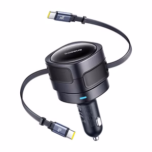 Baseus Enjoyment Max car laadija with USB-C+USB-C kaabels 60W must