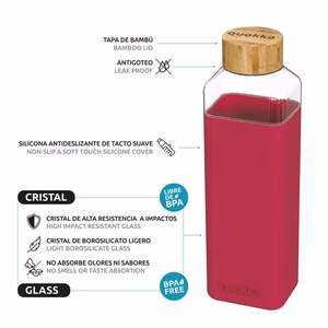 Quokka Storm klaasist joogipudel, 700 ml, kastanpruun