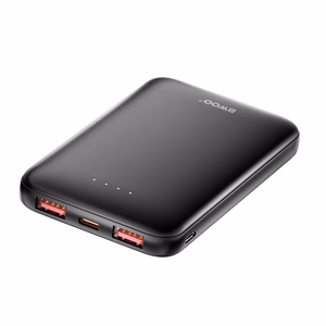 BWOO akupank P72 QC 22.5W PD 20W 5000 mAh, 2 x USB-A ja 1 x USB-C pordiga, must
