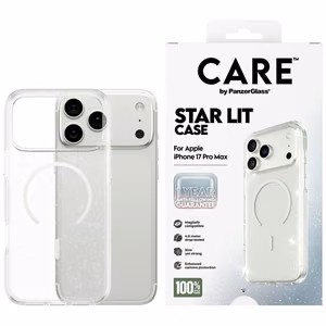 CARE by PanzerGlass Flagship Urban Explorer Ümbris w. Valge MagSafe jaoks iPhone 17 Pro Max - Clear Glitter