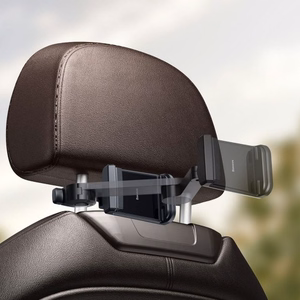 Autohoidja Baseus BackSeat Holder must (juhtmevaba laadimine 15W) (mitte magnetiline / autoistemele)