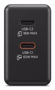 LENOVO Dual USB-C 65W GaN laadija must