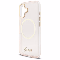 Guess IML Script Metal MagSafe Ümbris for iPhone 17 - roosa