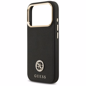 Guess Grained Strass Logo MagSafe ümbris jaoks iPhone 17 Pro - must