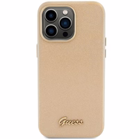 Guess Glitter Glossy Script ümbris jaoks iPhone 15 Pro - kuldne