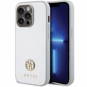 Guess Strass Metal Logo ümbris jaoks iPhone 15 Pro - hõbedane