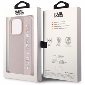 Karl Lagerfeld Saffiano Rhinestones & Charm ümbris jaoks iPhone 15 Pro - roosa