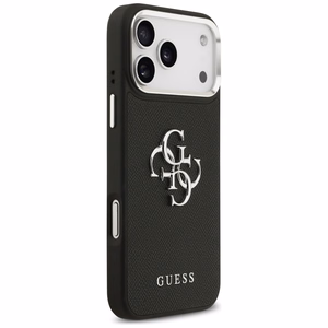 Guess Grained Big 4G Classic Logo ümbris jaoks iPhone 17 Pro Max - must