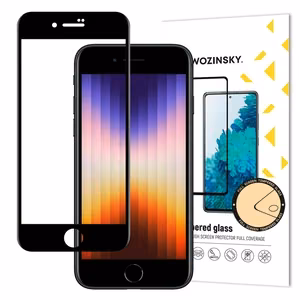 Wozinsky ülivastupidav täisliimiga karastatud täisekraaniklaas raamiga, ümbrisega ühilduv, iPhone SE 2022 / SE 2020 / iPhone 8 / iPhone 7, must