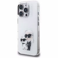 Karl Lagerfeld IML Aquarelle Karl & Choupette & Logo iPhone 16 Pro Ümbris - valge