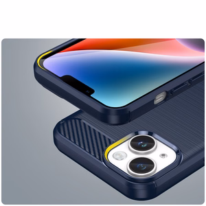 Чехол Carbon для iPhone 14 Plus гибкая гелевая задняя крышка синий