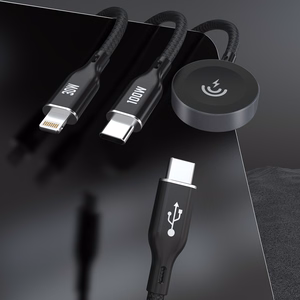 Apple Watch Dudao A12Max+ PD 100W 3in1 Laadija Kaabel: USB-C Lightning 1.2m - must