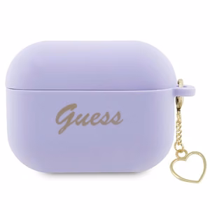 Guess GUAP2LSCHSU AirPods Pro 2 cover lilla/lilla Silicone Charm Heart Collection