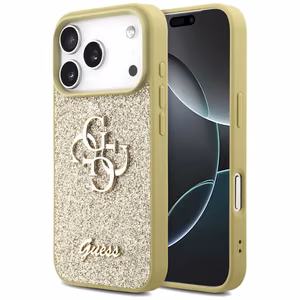 Guess Fixed Glitter Big 4G ümbris jaoks iPhone 17 Pro - kuldne