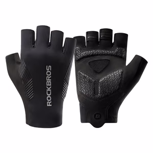 Rockbros cycling gloves spring/summer/autumn, short fingers, size: M - black