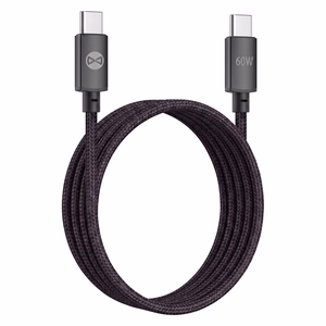 Forever Vibe kaabel USB-C - USB-C 1,0 m 60W tumehall