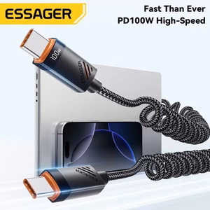 USB Kaabel Essager Chuan must 60W Type-C / Type-C 180cm