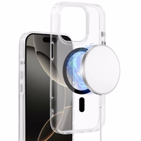 Glossy Magsafe Läbipaistev Ümbris do Iphone 16 Pro must