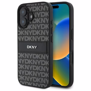 DKNY Texture Pattern Tonal Stripe iPhone 16 Ümbris - Must