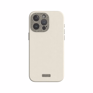 Moshi Napa MagSafe kvaliteetsest vegannahast ümbris seadmele iPhone 15 Pro Max, Eggnog White värvitoonis