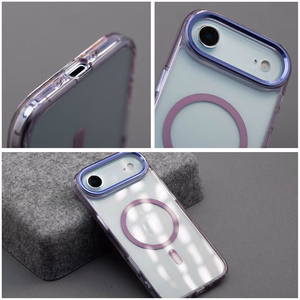 MagSafe'iga ühilduv Frame Clear Hybrid Mag Cover ümbris iPhone 17, lilla