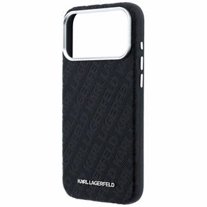 Karl Lagerfeld PU Grained Allover Semi Wrap MagSafe ümbris Apple iPhone 18 Pro Max jaoks, must