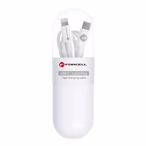 Kaabel USB C to Lightning Forcell F-Energy PD 27W Tube 1 m C291 valge