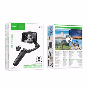 Gimbal 3-telje stabiliseerimise ja kaugjuhtimispuldiga Hoco K91 must