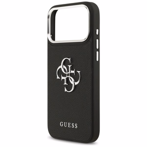 Guess Grained Big 4G Classic Logo ümbris jaoks iPhone 17 Pro Max - must