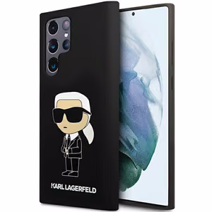 Karl Lagerfeld Silicone Ikonik ümbris jaoks Samsung Galaxy S24 Ultra - must