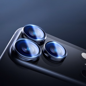 Rock Tempered klaas Pure Series Camera Lens on camera for Iphone 17 Pro/17 Pro Max (lens 3 pieces) hõbedane
