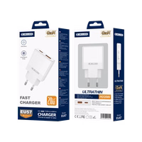 JELLICO Seinalaadija EU57 PD 20W 1xUSB-C + 1xUSB QC3.0 valge