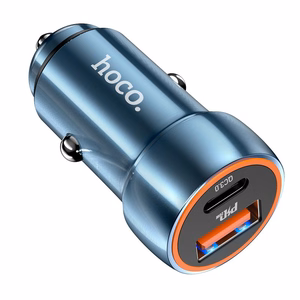 Car Laadija Hoco USB A + USB C PD QC3.0 3A 20W Z46A sapphire sinine