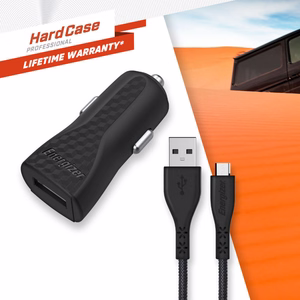 Energizer HardCase DC1ALMCM autolaadija, USB-A, 1 A, Micro-USB-kaabliga, must