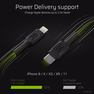 Green Cell KABGC07 Lightning kaabel 1 m, must