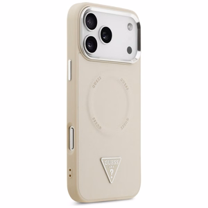 Чехол Guess Triangle Logo MagSafe для iPhone 17 Pro бежевый