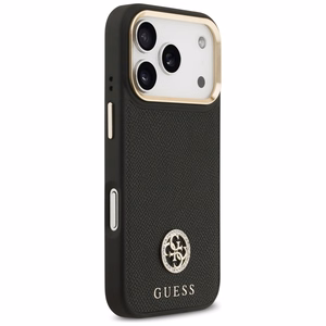 Guess Grained Strass Logo MagSafe ümbris jaoks iPhone 17 Pro - must