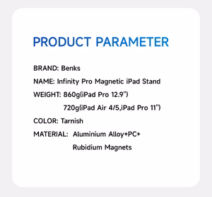 Benks Lauahoidja tahvelarvutile L43 Infinity Pro magnetiline tumehall