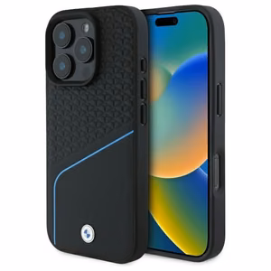 BMW Sign Leather Textured And Line MagSafe Ümbris jaoks iPhone 16 Pro Max - must