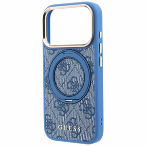 Guess 4G Classic Logo ümbris seadmele iPhone 18 Pro Max / 17 Pro Max, 360° rõngastoega, MagSafe-ühilduv – sinine