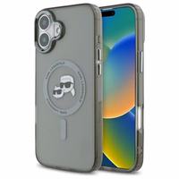 Karl Lagerfeld IML Metal Karl&Choupette Head MagSafe Ümbris jaoks iPhone 16 - must